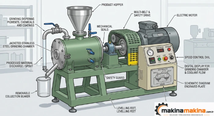 Industrial pigment grinding machine diagram